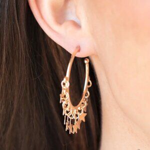 Paparazzi Jewelry Accessories - Happy Independence Day - Gold Earrings - Vintage